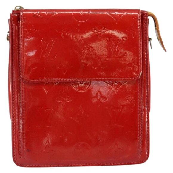 LOUIS VUITTON Monogram Vernis Motto Accessory Pouch Red M91137 LV Auth gh1058 - Picture 2 of 16